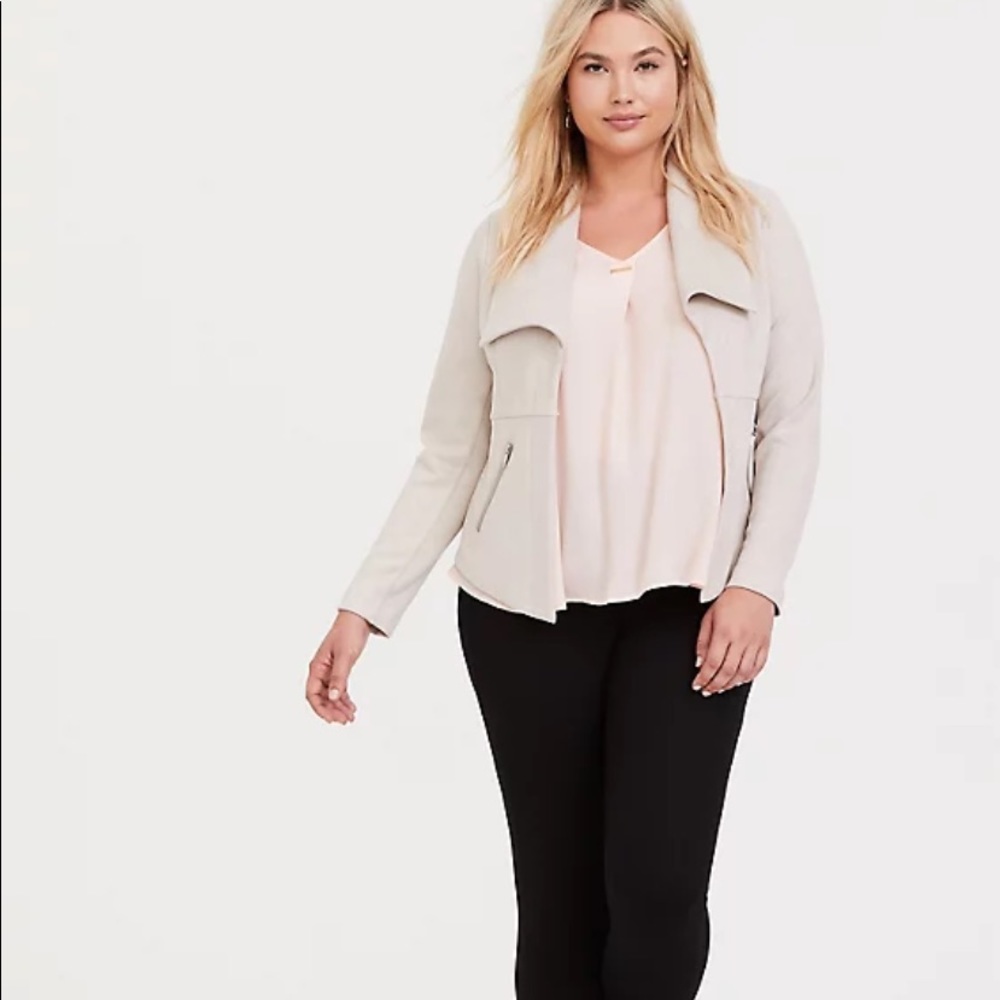 GRAY SUEDE PEPLUM JACKET
